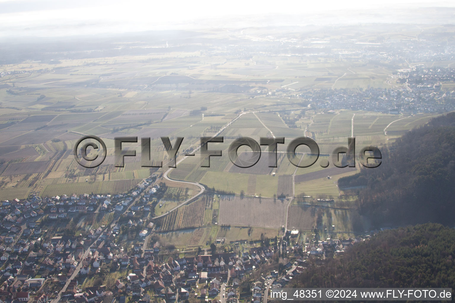 Photographie aérienne de Oberotterbach dans le département Rhénanie-Palatinat, Allemagne