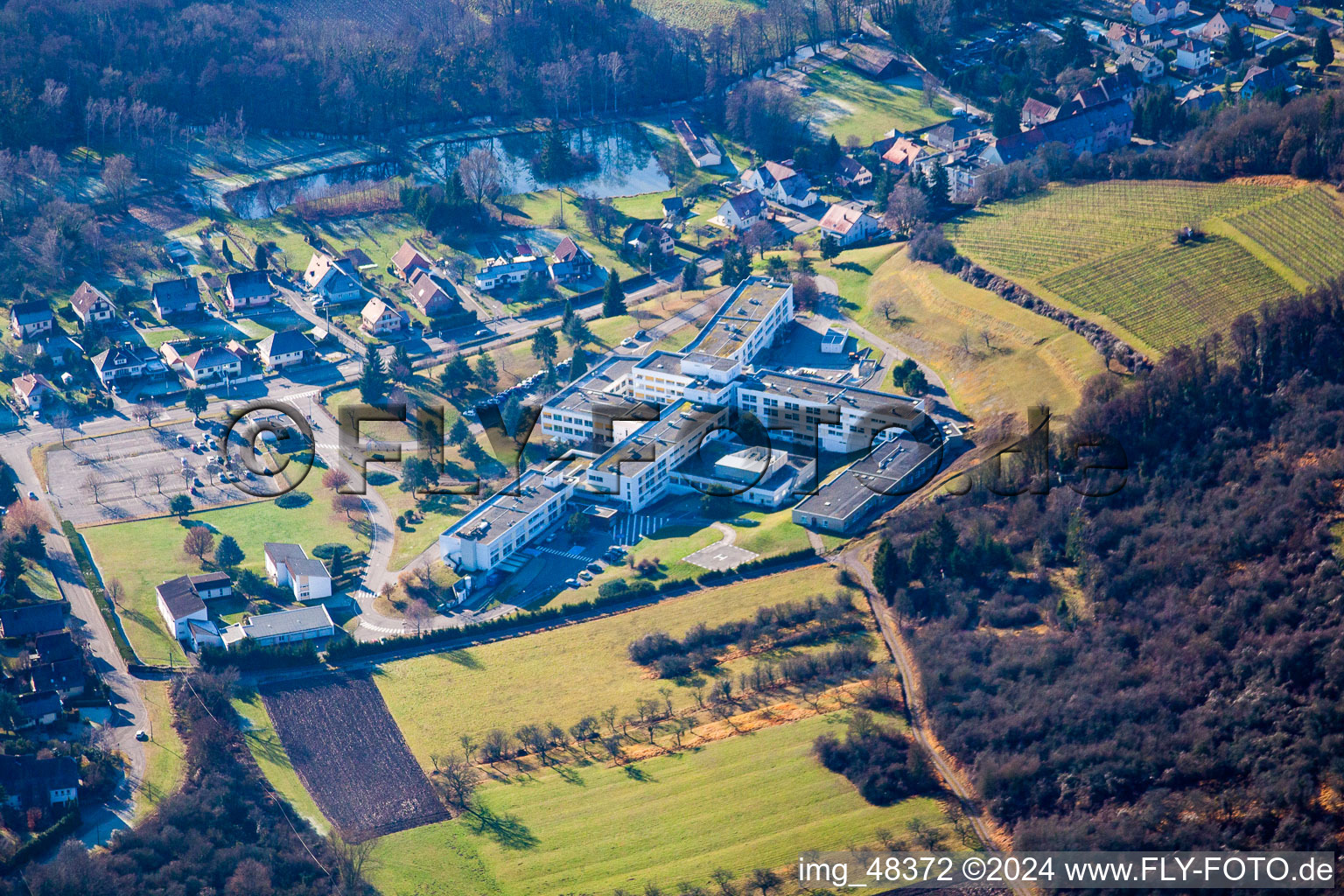 Vue aérienne de Hôpital/hôpital à Wissembourg dans le département Bas Rhin, France