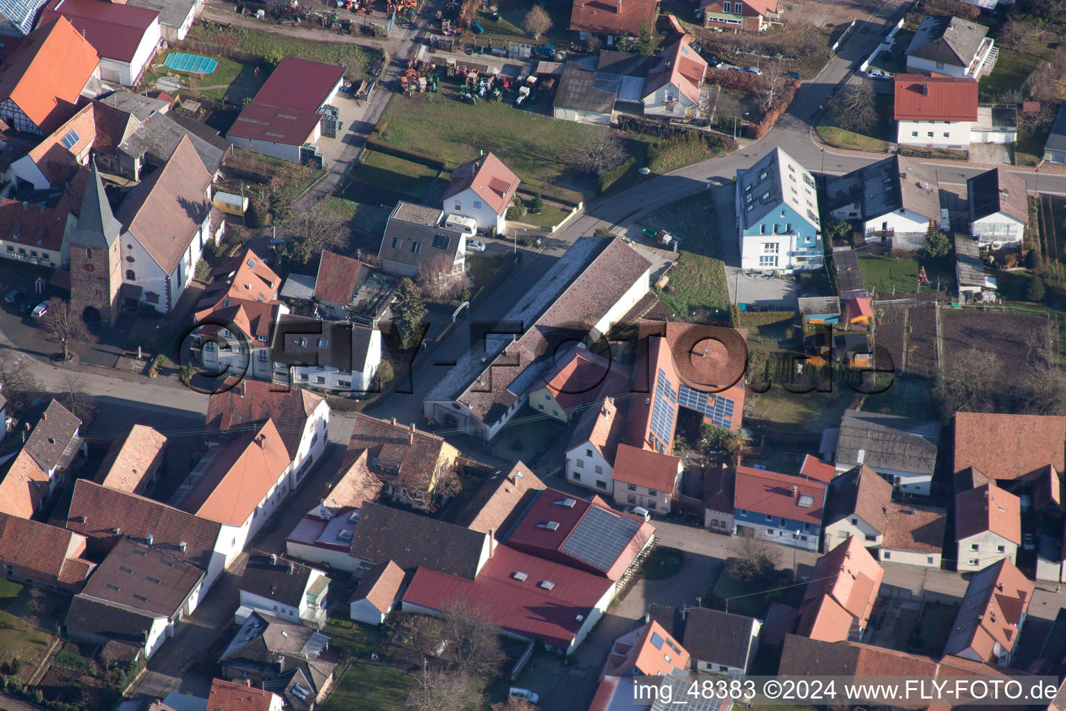 Quartier Schweigen in Schweigen-Rechtenbach dans le département Rhénanie-Palatinat, Allemagne depuis l'avion