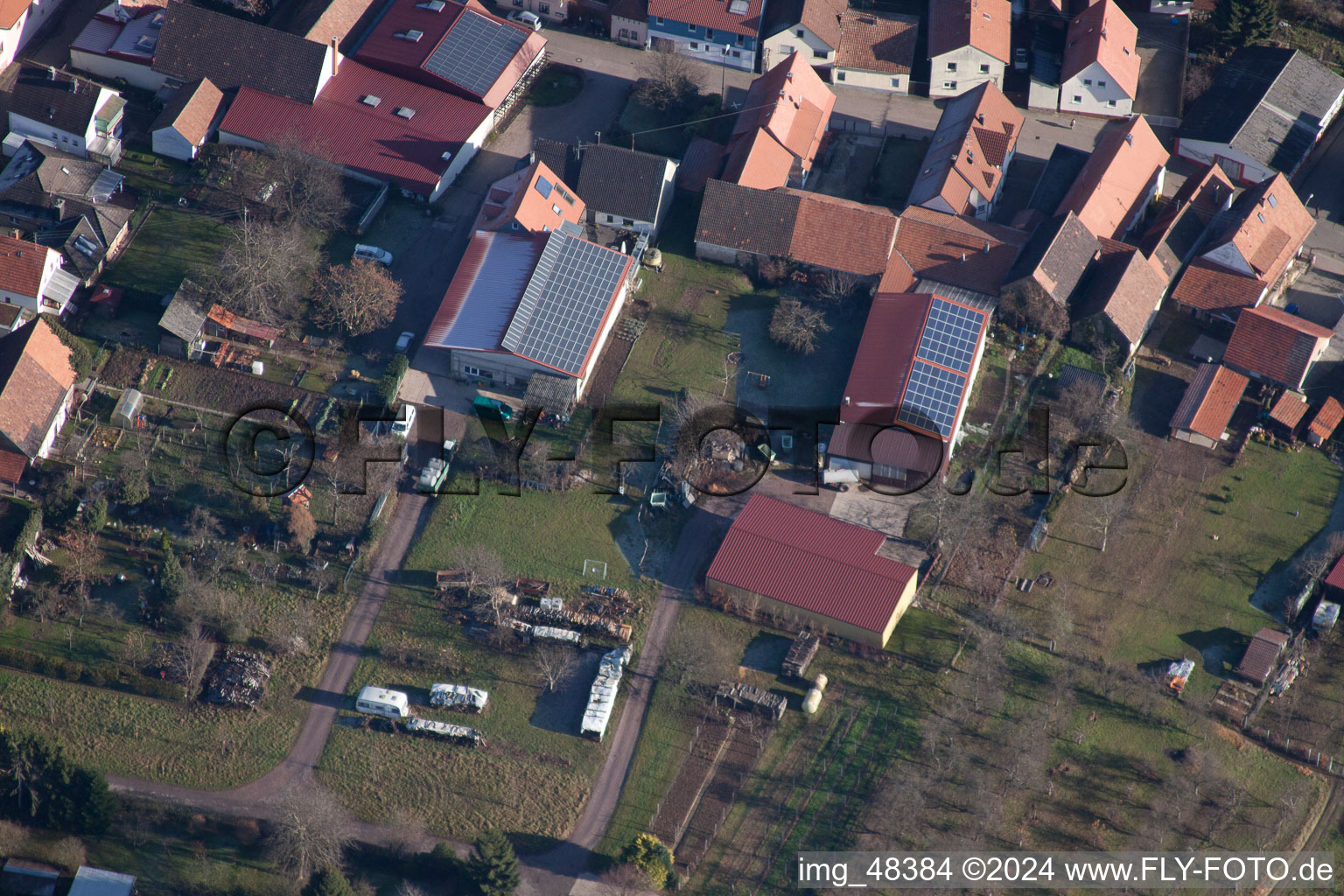 Vue d'oiseau de Quartier Schweigen in Schweigen-Rechtenbach dans le département Rhénanie-Palatinat, Allemagne