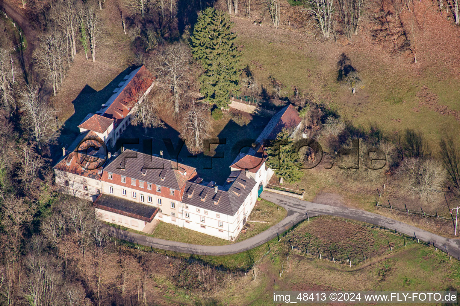 Château Langenberg à Weiler dans le département Bas Rhin, France d'en haut