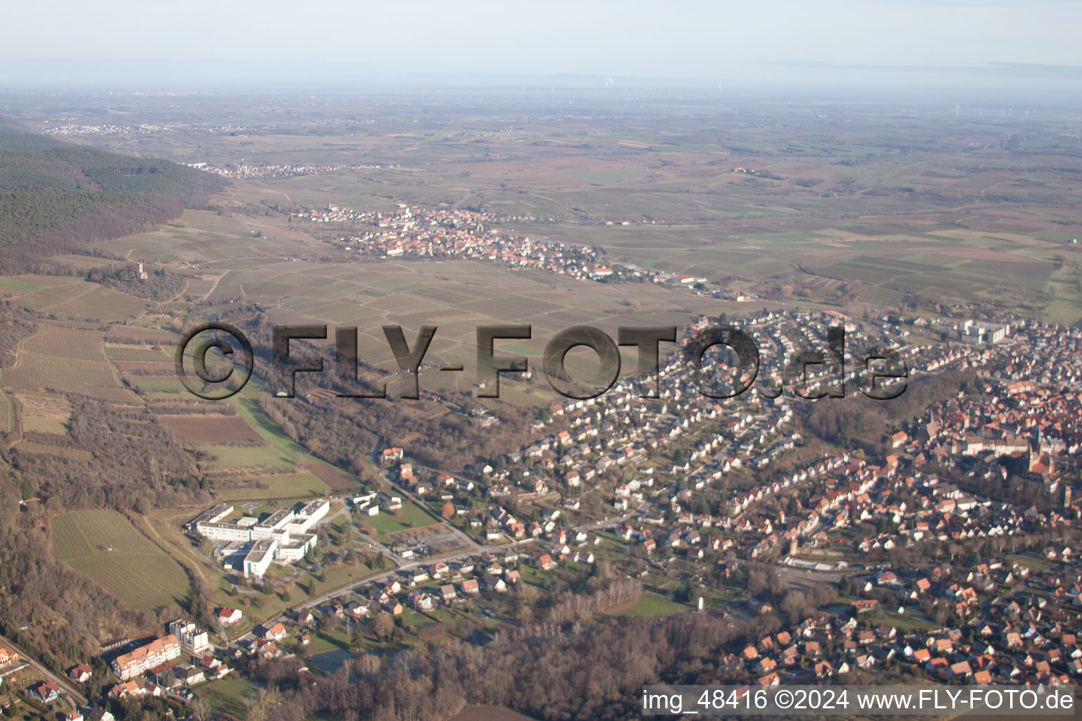 Wissembourg dans le département Bas Rhin, France du point de vue du drone