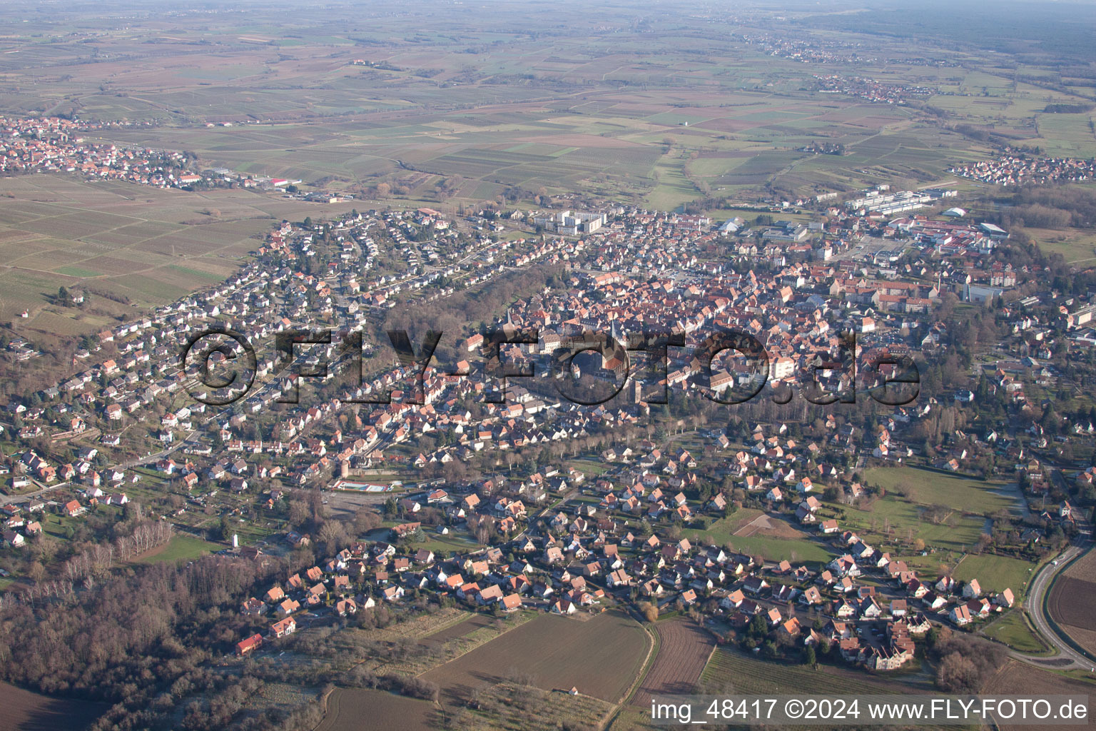 Wissembourg dans le département Bas Rhin, France vue du ciel