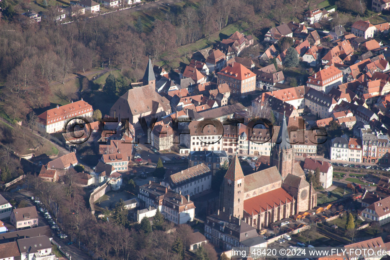 Vue aérienne de Wissembourg dans le département Bas Rhin, France