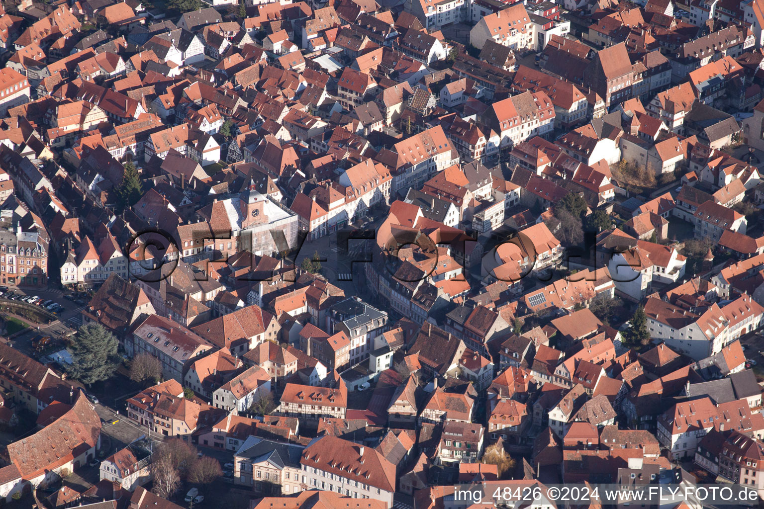 Wissembourg dans le département Bas Rhin, France vue d'en haut