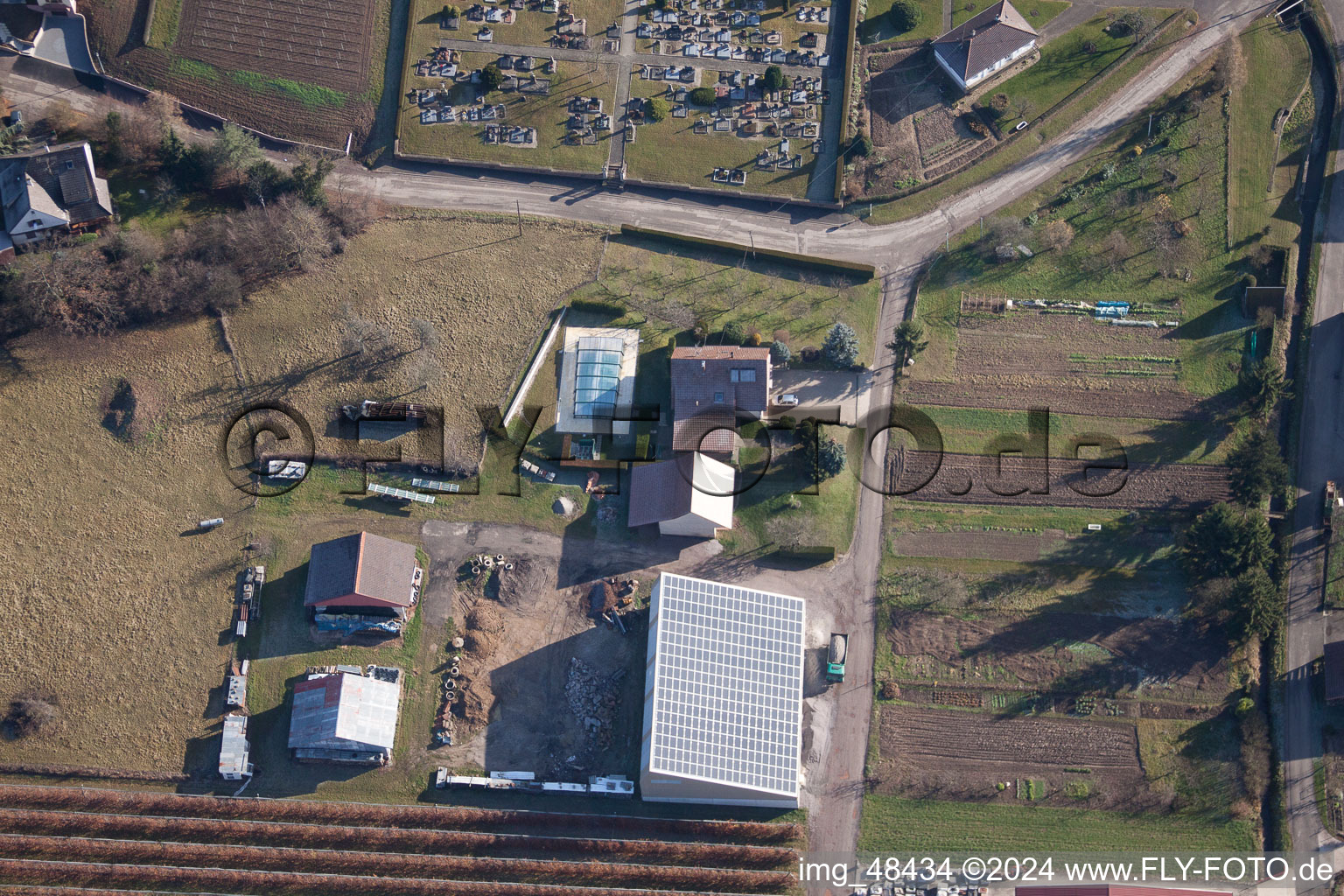 Steinseltz dans le département Bas Rhin, France vue d'en haut