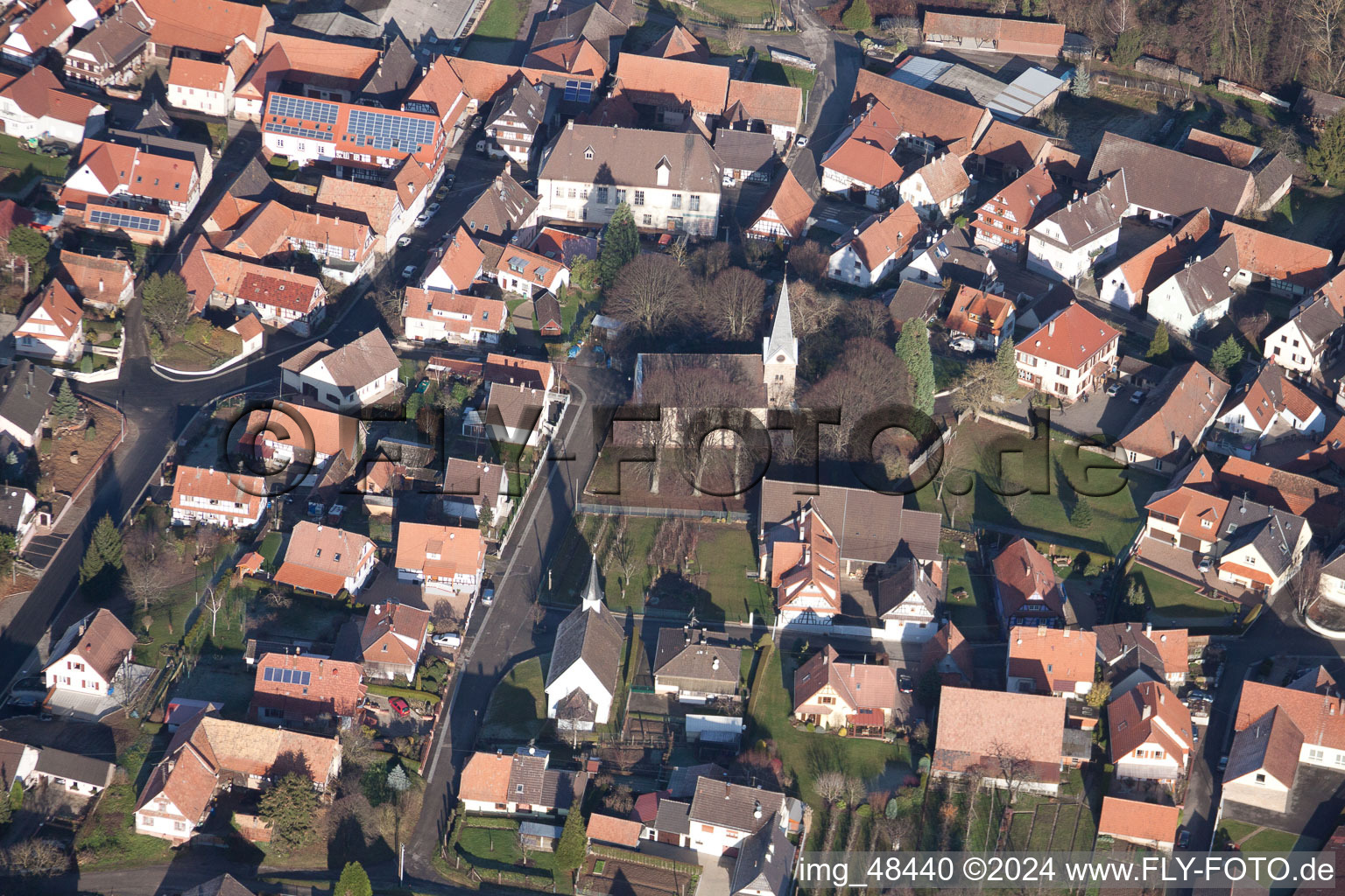 Image drone de Steinseltz dans le département Bas Rhin, France