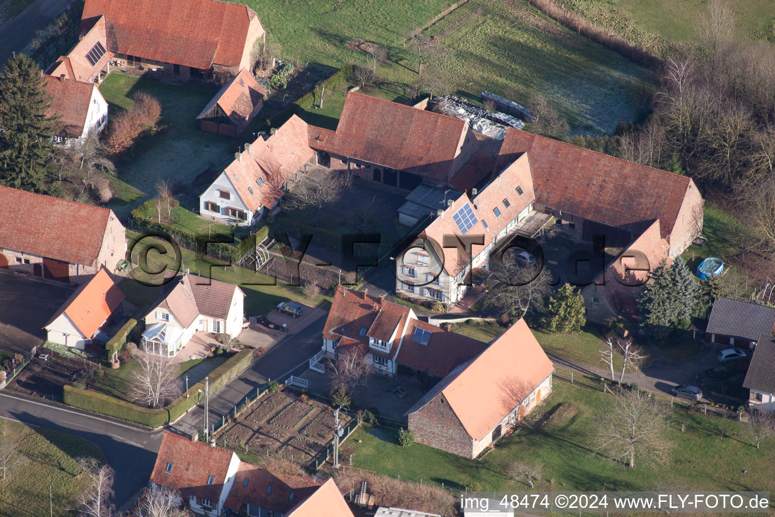 Photographie aérienne de Seebach dans le département Bas Rhin, France