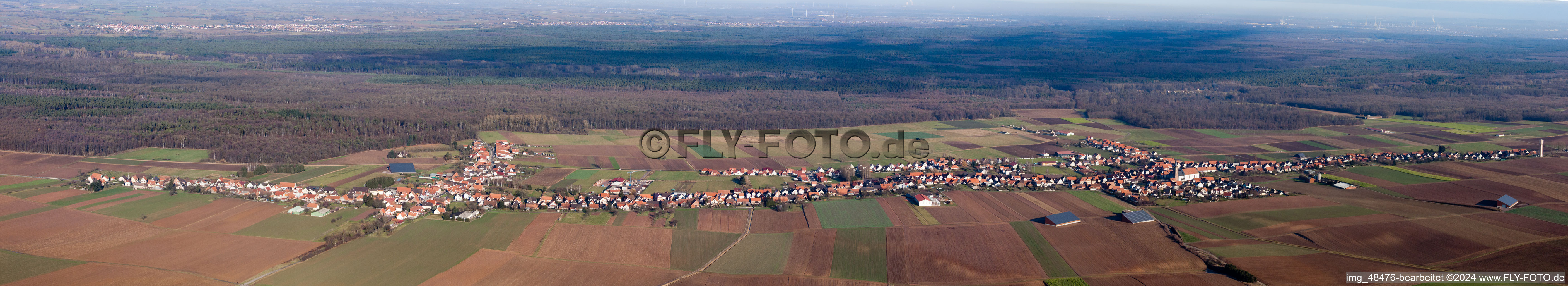 Vue aérienne de Panorama à Schleithal dans le département Bas Rhin, France