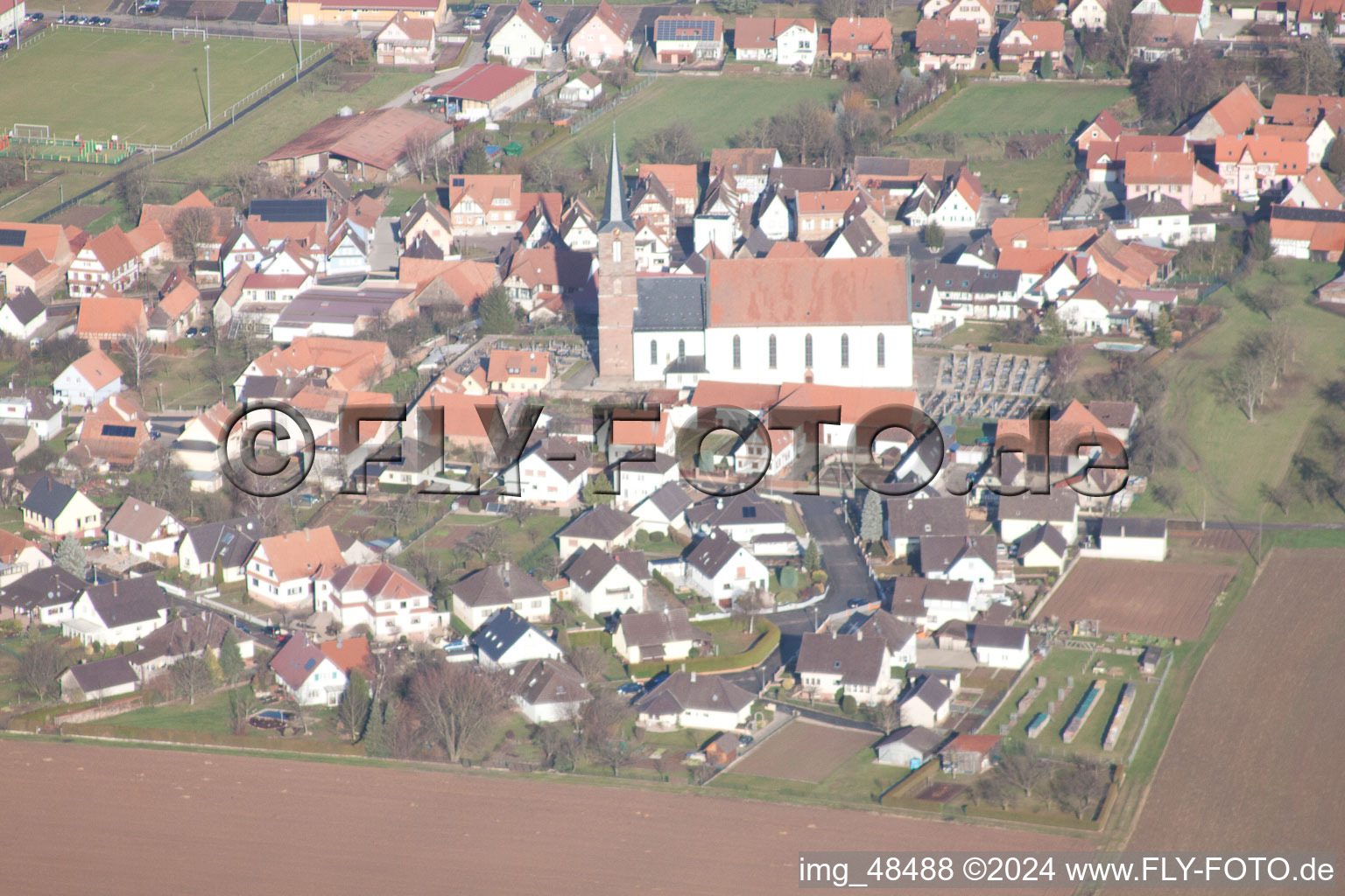 Photographie aérienne de Schleithal dans le département Bas Rhin, France