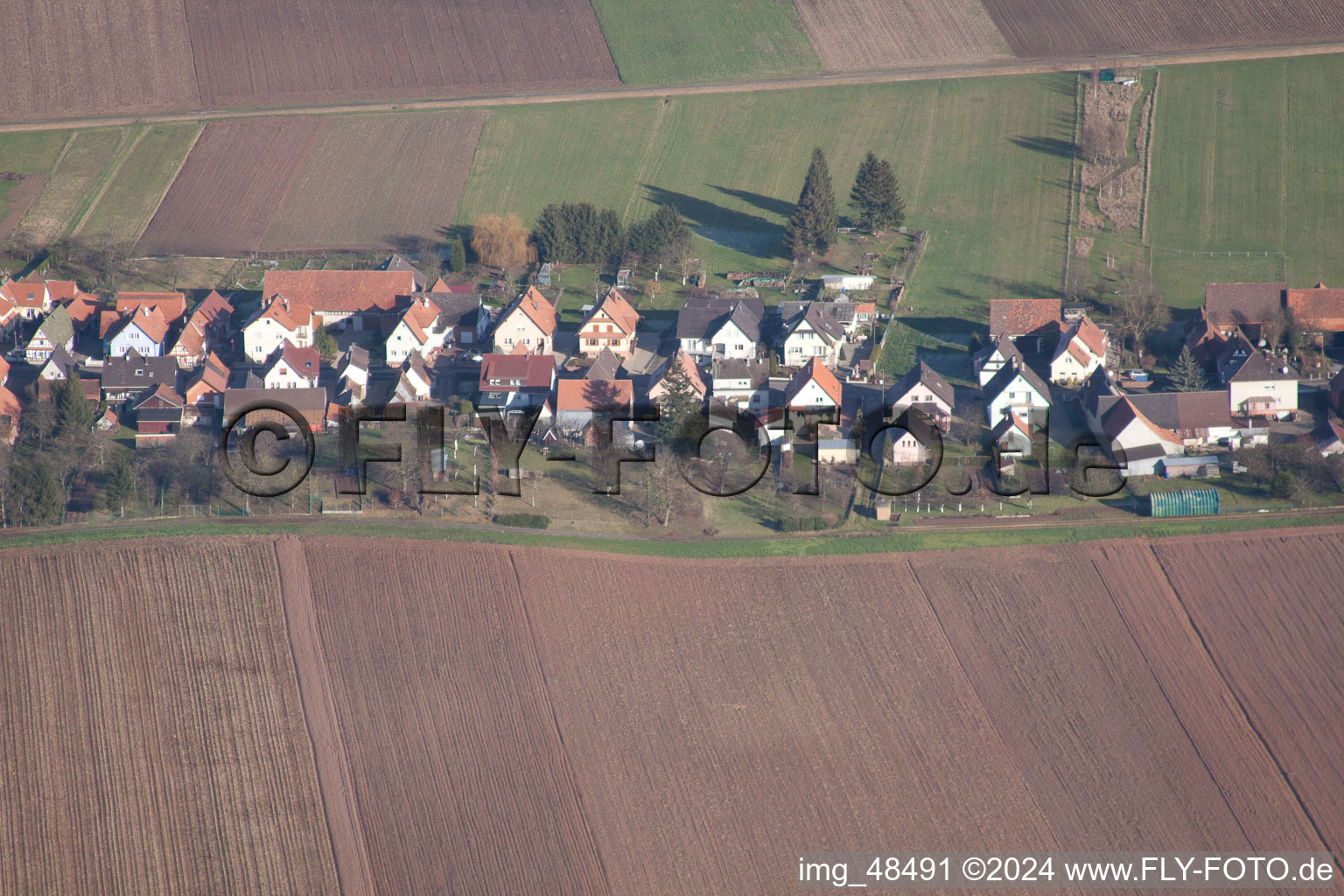 Schleithal dans le département Bas Rhin, France hors des airs