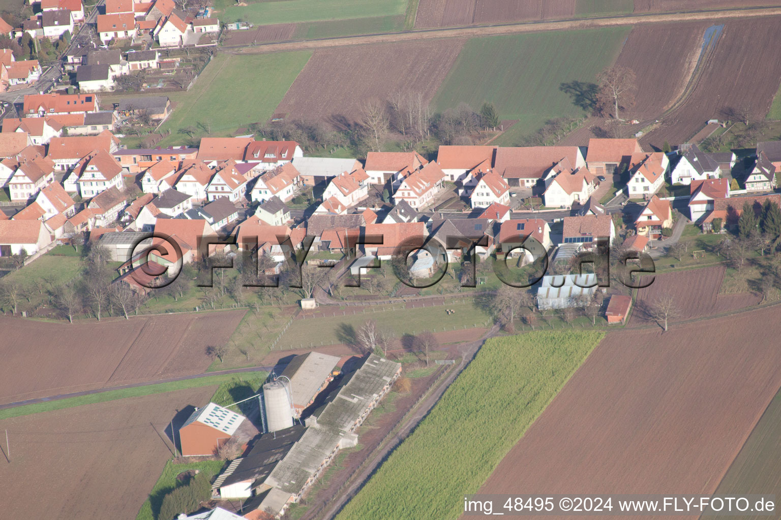 Schleithal dans le département Bas Rhin, France vue du ciel