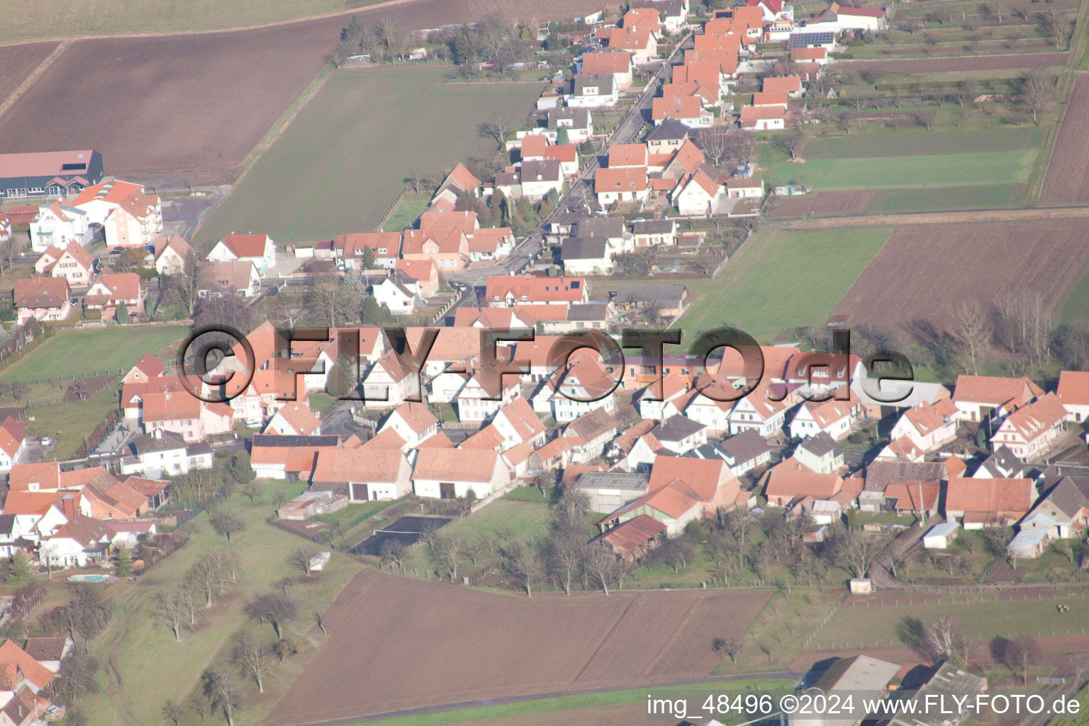 Enregistrement par drone de Schleithal dans le département Bas Rhin, France