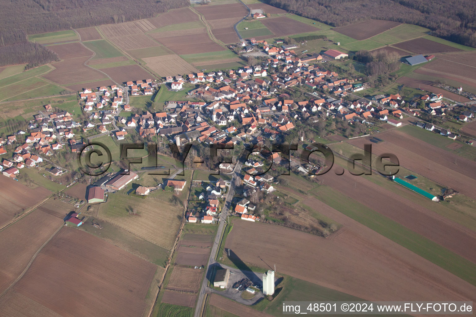 Vue oblique de Salmbach dans le département Bas Rhin, France