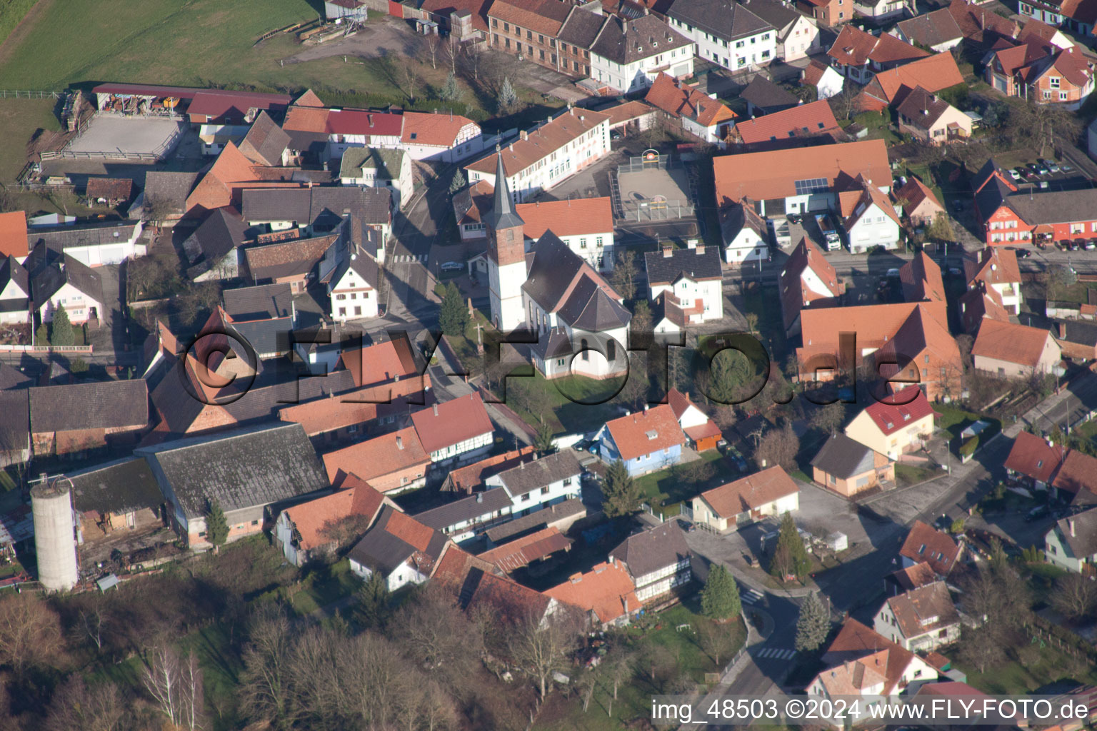 Salmbach dans le département Bas Rhin, France hors des airs