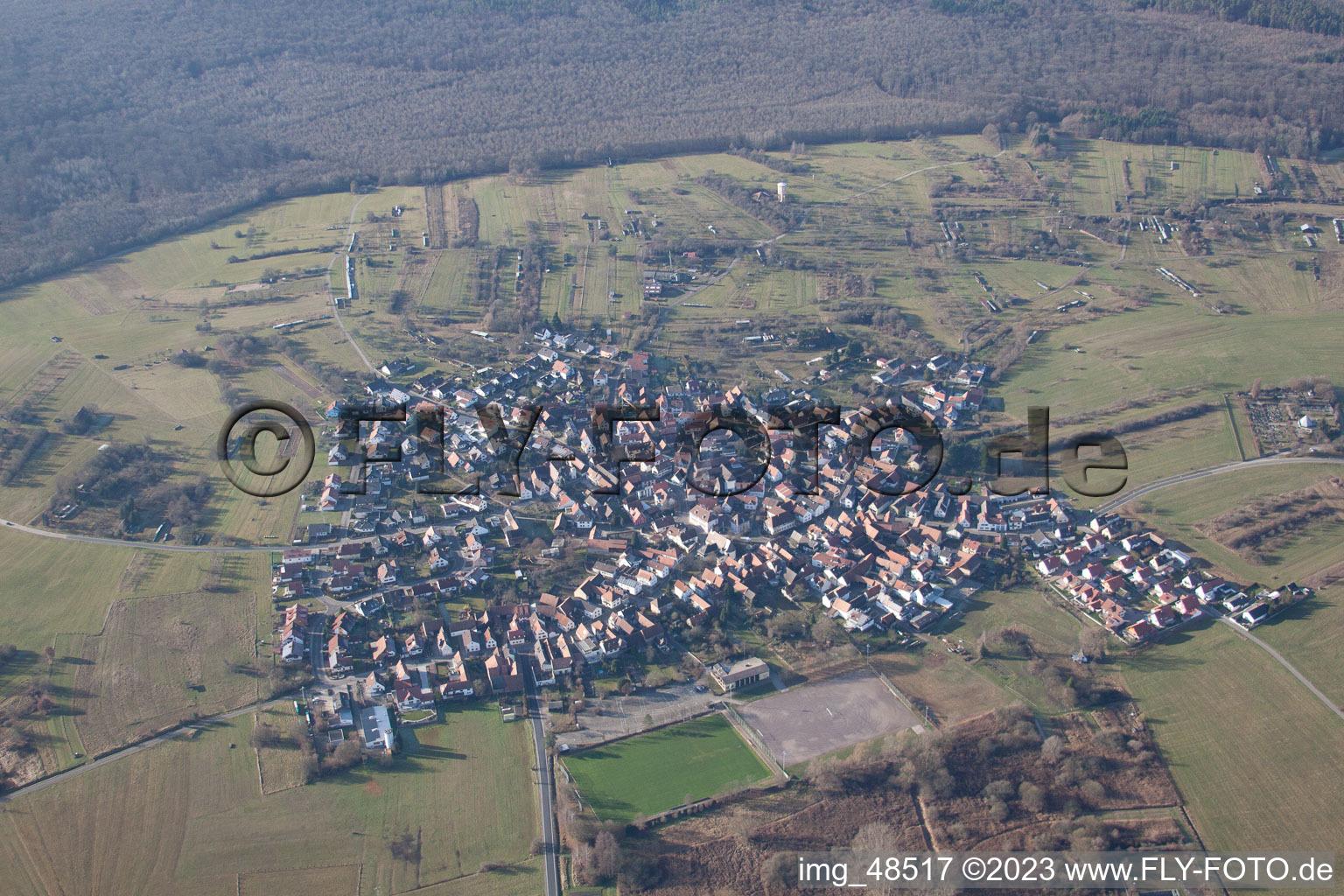 Vue aérienne de Quartier Büchelberg in Wörth am Rhein dans le département Rhénanie-Palatinat, Allemagne