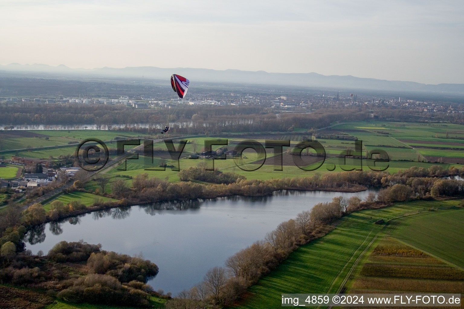 Photographie aérienne de Au nord de à Altlußheim dans le département Bade-Wurtemberg, Allemagne