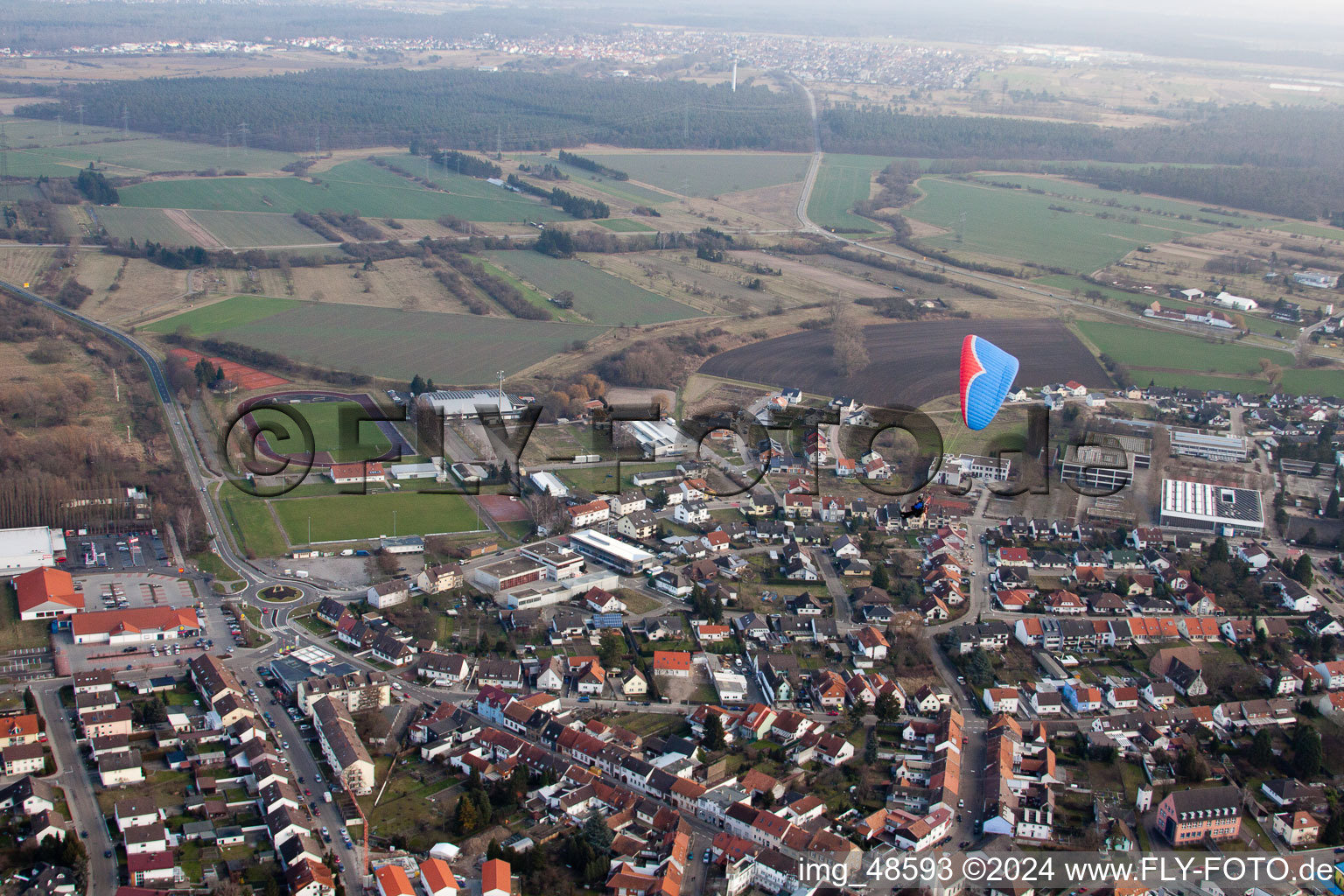 Philippsburg dans le département Bade-Wurtemberg, Allemagne d'un drone