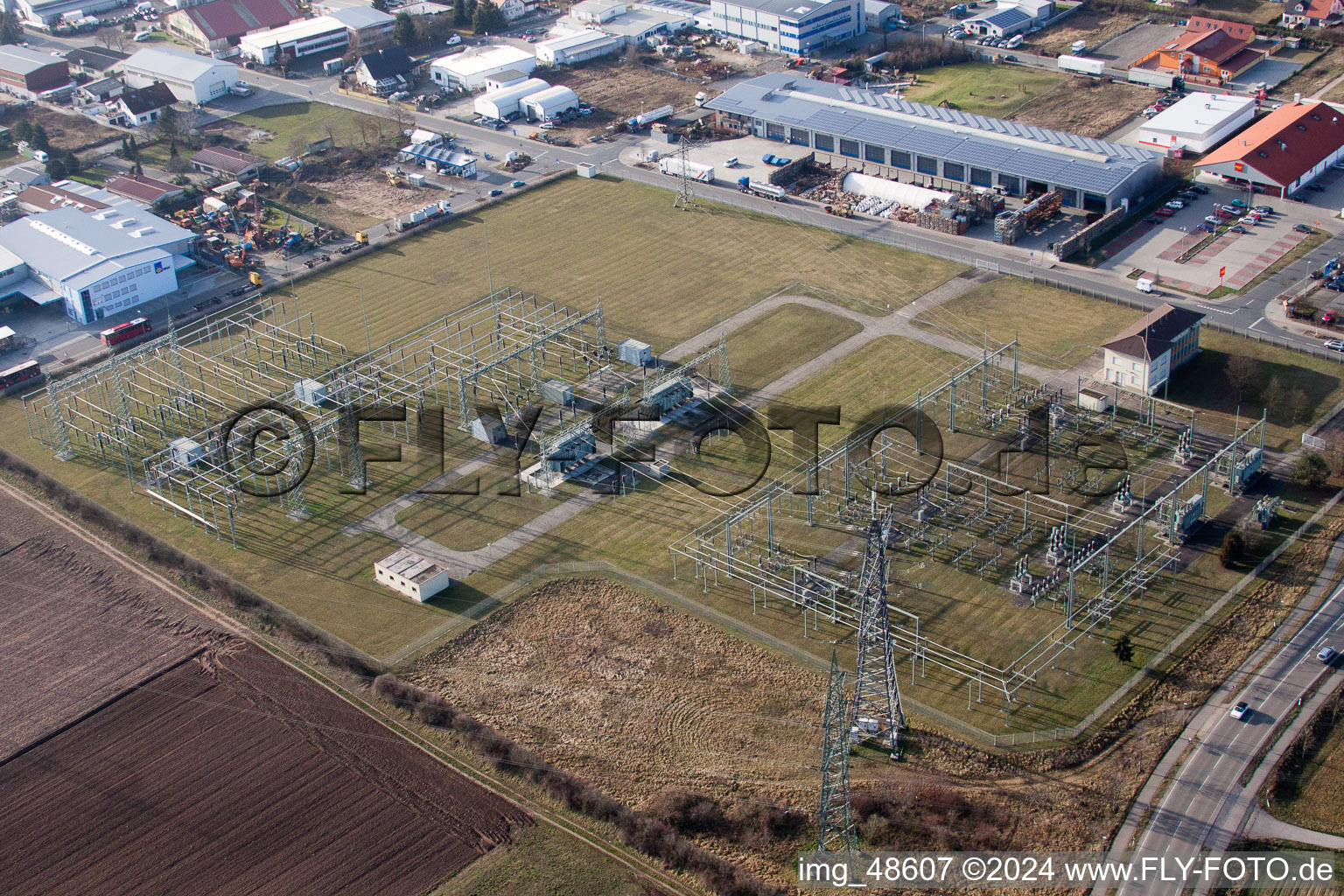 Photographie aérienne de Sous-station à Neulußheim dans le département Bade-Wurtemberg, Allemagne