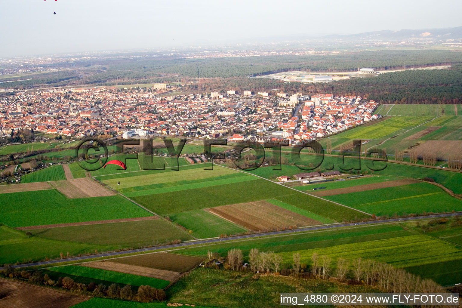 Vue oblique de Du sud-ouest à Hockenheim dans le département Bade-Wurtemberg, Allemagne