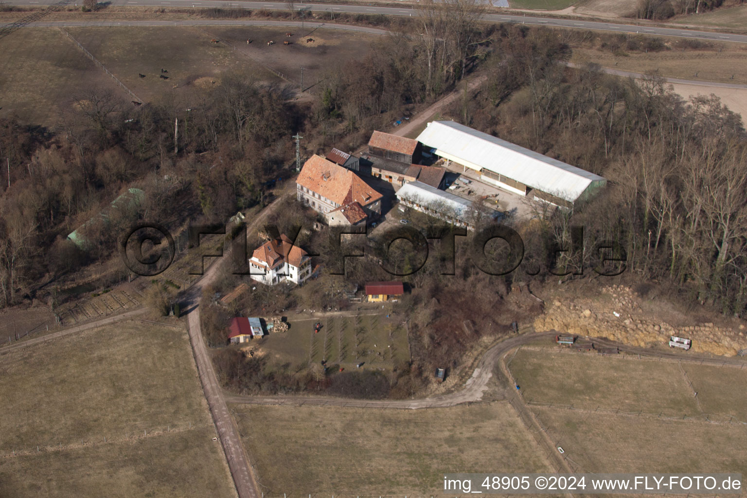 Image drone de Moulin de Wanzheim à Rheinzabern dans le département Rhénanie-Palatinat, Allemagne