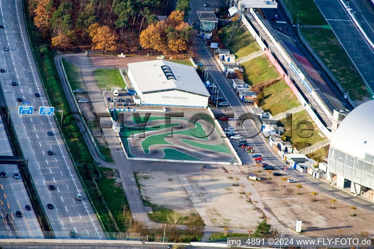 Vue oblique de Motodrome à Hockenheim dans le département Bade-Wurtemberg, Allemagne