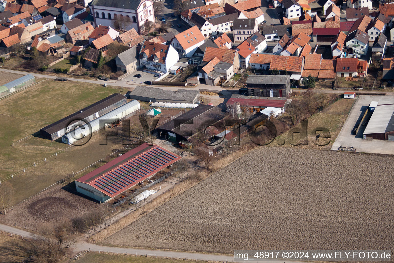 Neupotz dans le département Rhénanie-Palatinat, Allemagne vue d'en haut