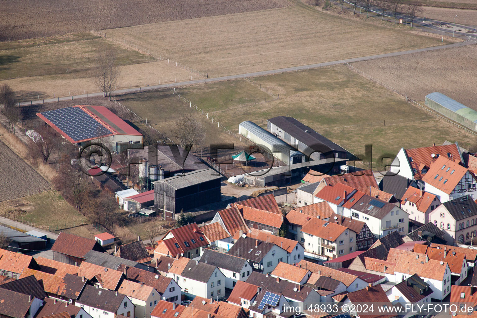 Neupotz dans le département Rhénanie-Palatinat, Allemagne vue du ciel