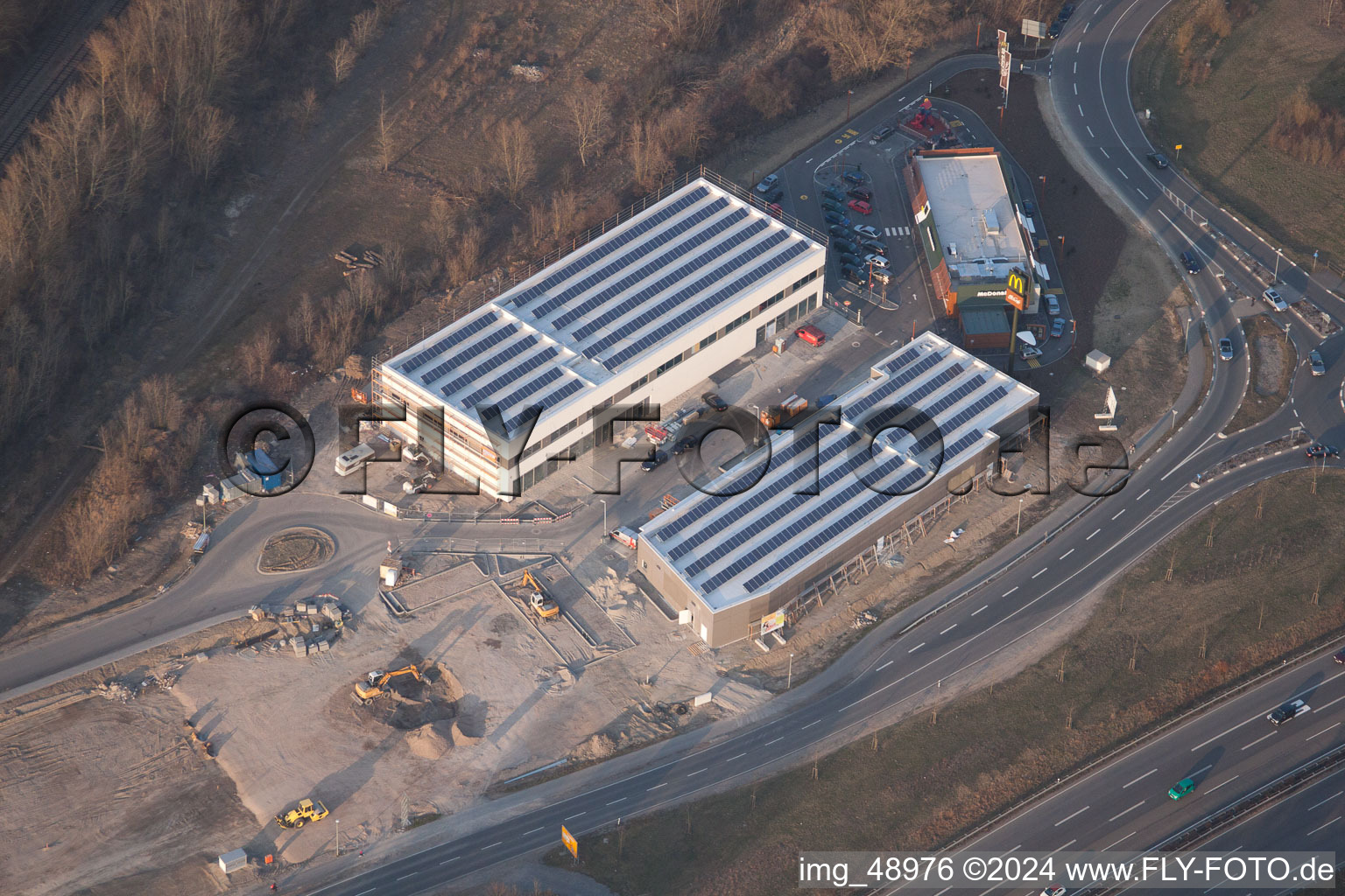 Enregistrement par drone de Centre Maximilien II à le quartier Maximiliansau in Wörth am Rhein dans le département Rhénanie-Palatinat, Allemagne