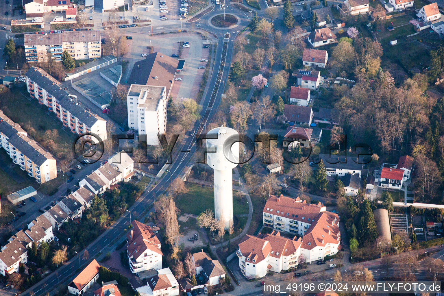 Vue oblique de Germersheim dans le département Rhénanie-Palatinat, Allemagne