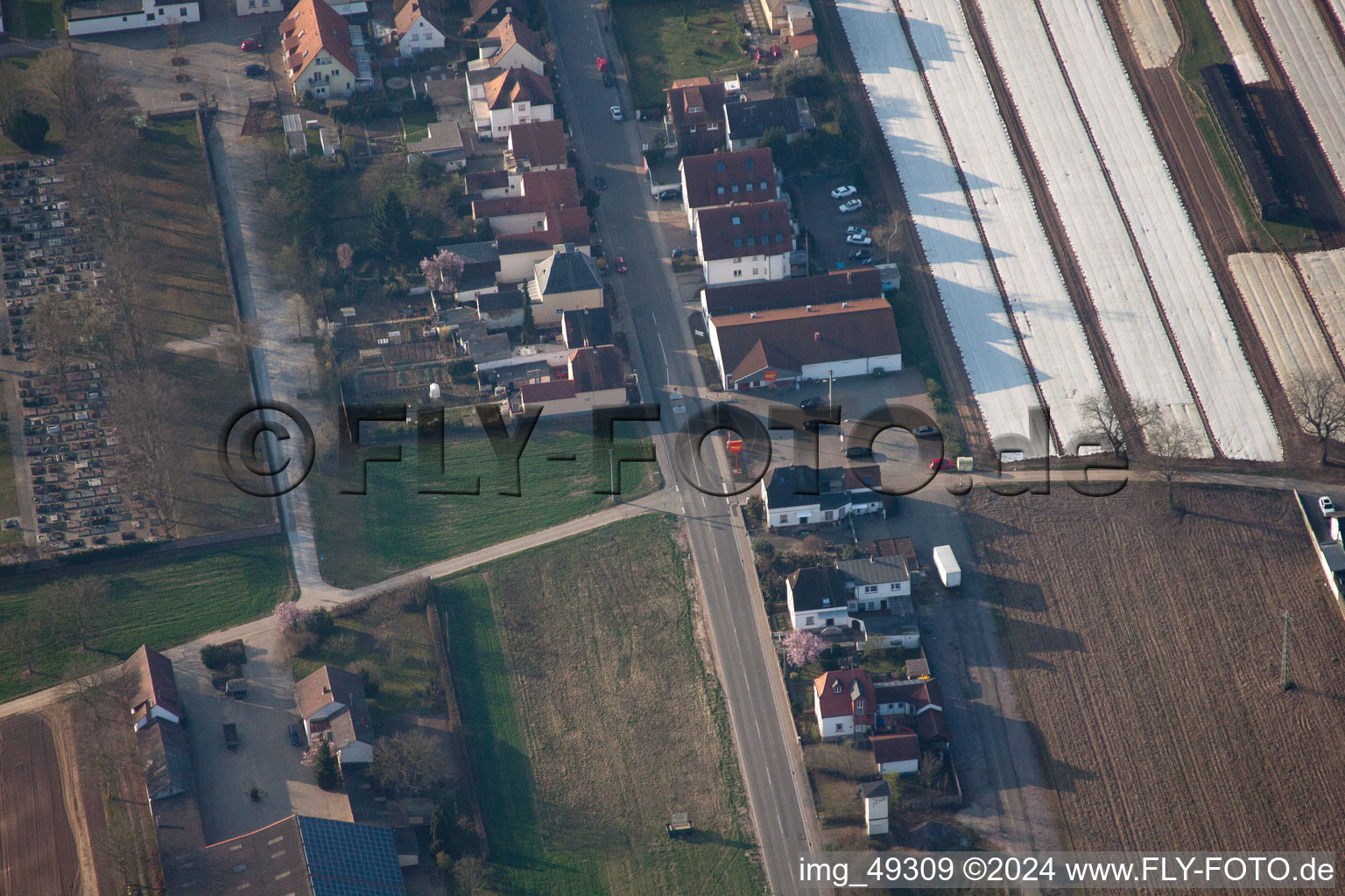 Lingenfeld dans le département Rhénanie-Palatinat, Allemagne vue du ciel