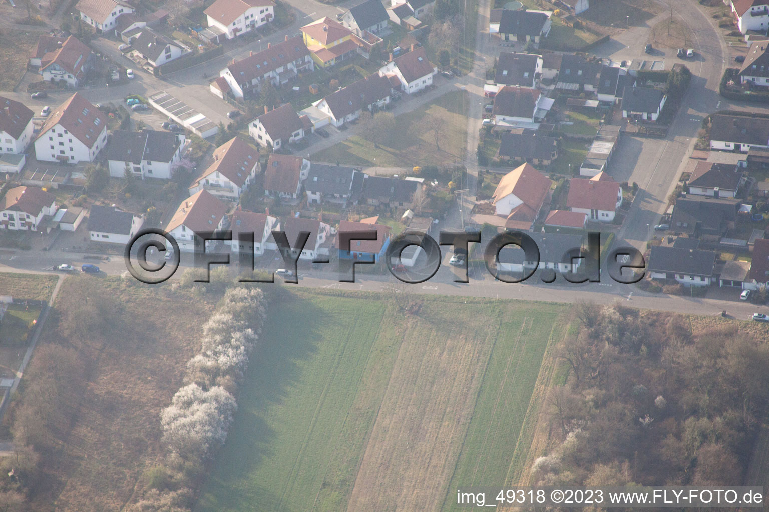 Lingenfeld dans le département Rhénanie-Palatinat, Allemagne vue d'en haut