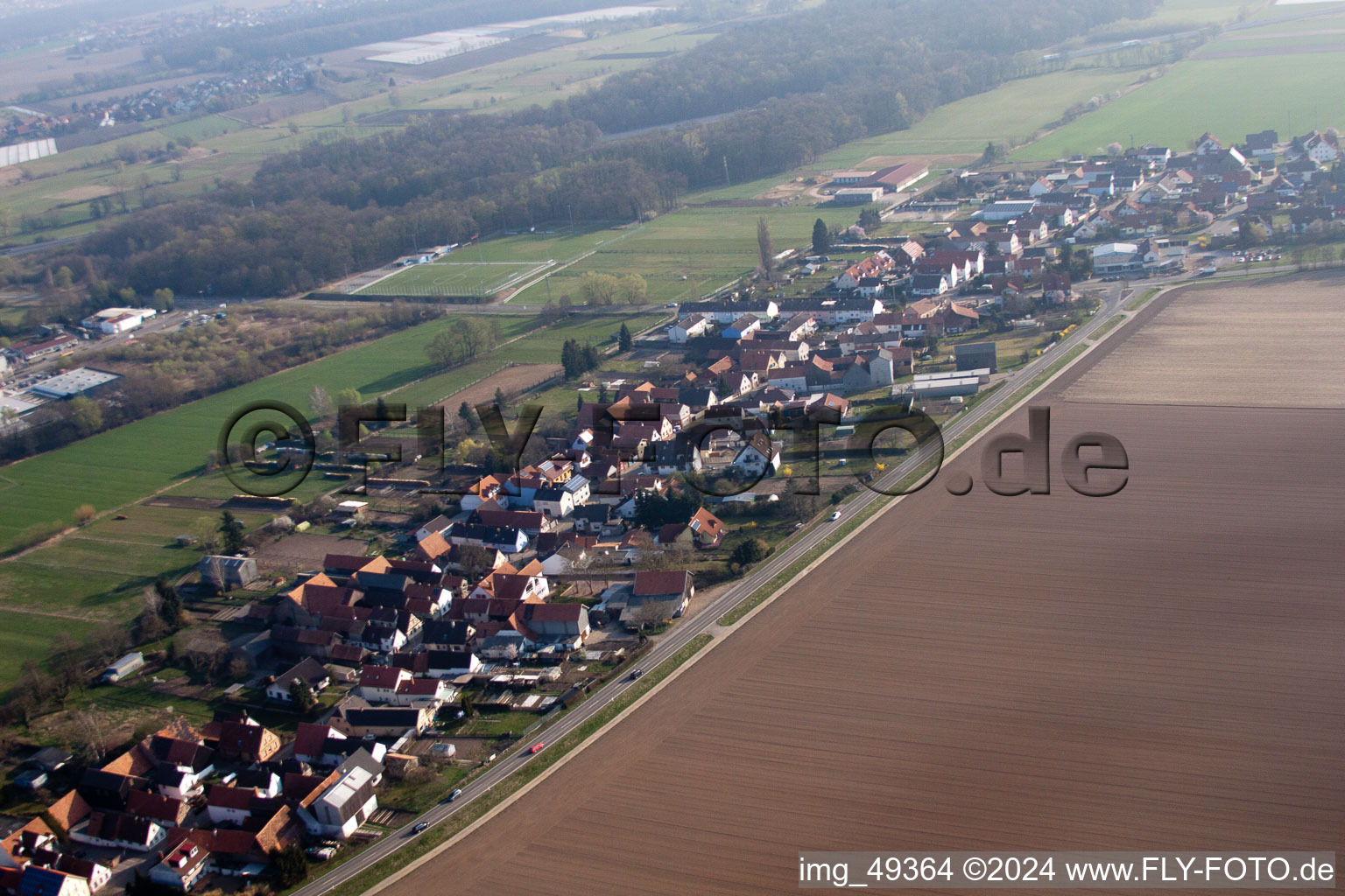 Vue d'oiseau de Kandel dans le département Rhénanie-Palatinat, Allemagne