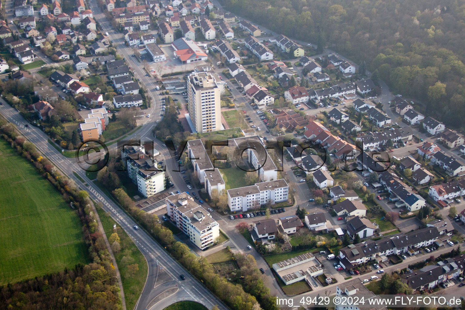 Vue aérienne de Schlossstr. à Wiesloch dans le département Bade-Wurtemberg, Allemagne