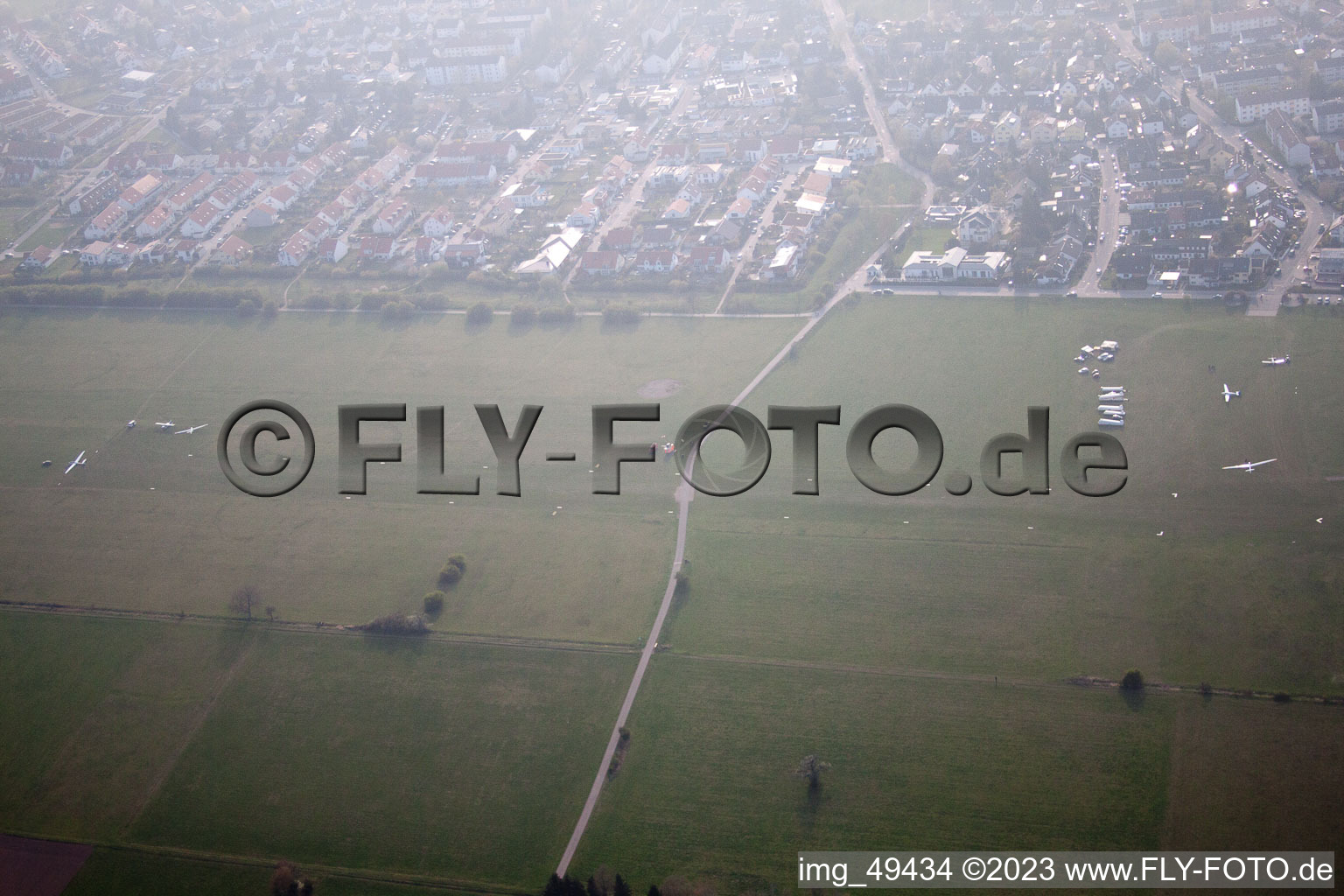 Vue aérienne de Aérodrome de planeurs à Walldorf dans le département Bade-Wurtemberg, Allemagne