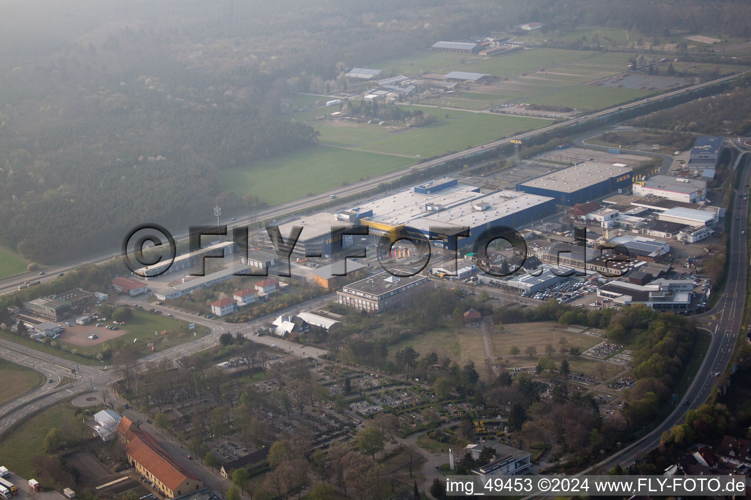 Vue d'oiseau de Walldorf dans le département Bade-Wurtemberg, Allemagne