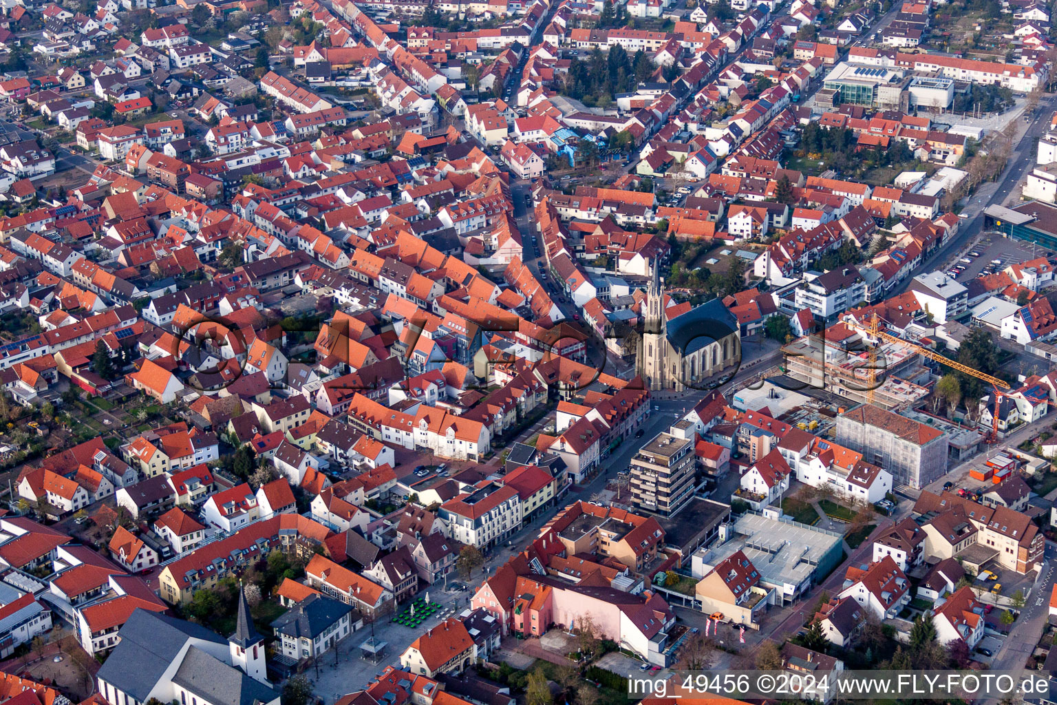 Photographie aérienne de Vue des rues et des maisons des quartiers résidentiels à Walldorf dans le département Bade-Wurtemberg, Allemagne