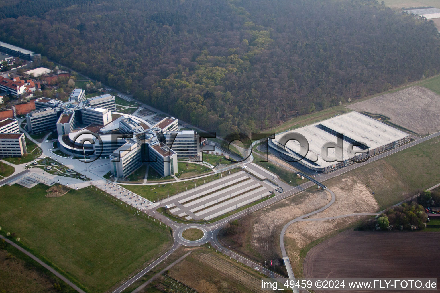 Zone industrielle, SAP AG à Walldorf dans le département Bade-Wurtemberg, Allemagne hors des airs