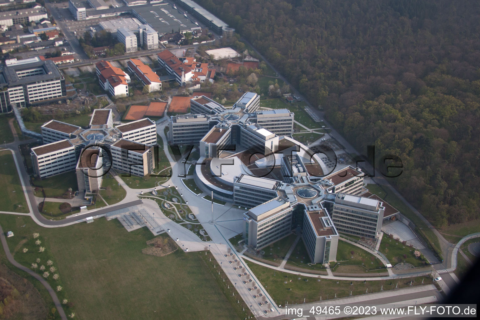 Vue d'oiseau de Zone industrielle, SAP AG à Walldorf dans le département Bade-Wurtemberg, Allemagne