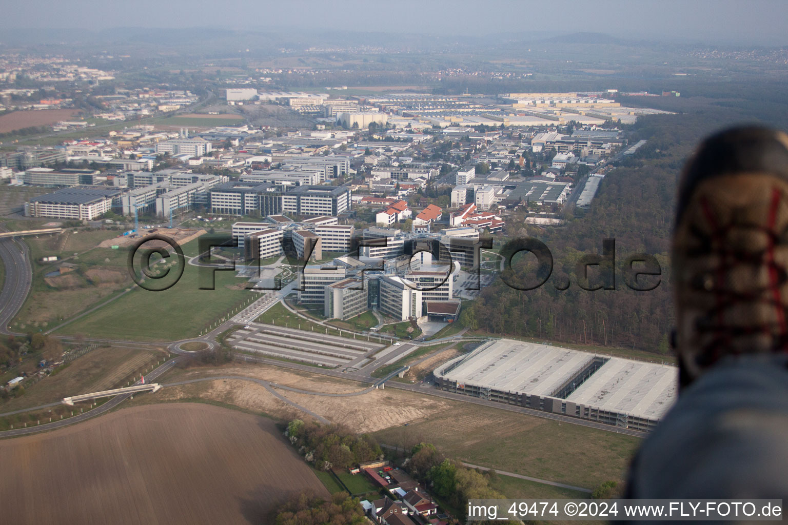 Enregistrement par drone de Zone industrielle, SAP AG à Walldorf dans le département Bade-Wurtemberg, Allemagne