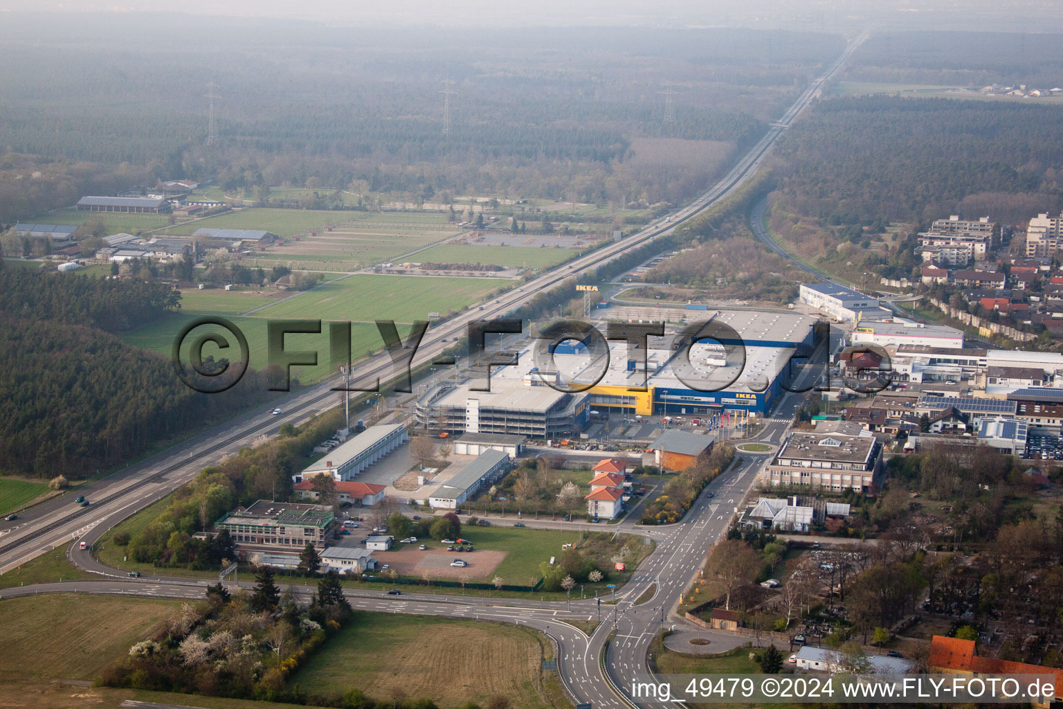 Vue aérienne de IKEA à Walldorf dans le département Bade-Wurtemberg, Allemagne