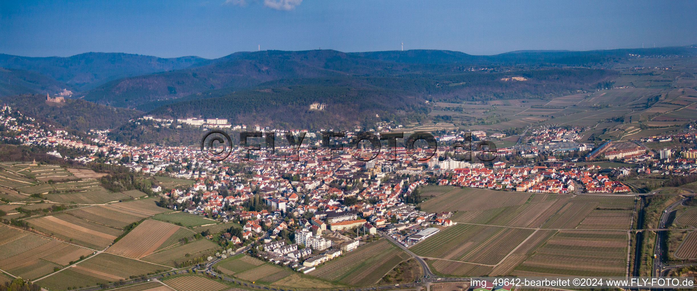 Vue aérienne de De l'ouest à Bad Dürkheim dans le département Rhénanie-Palatinat, Allemagne