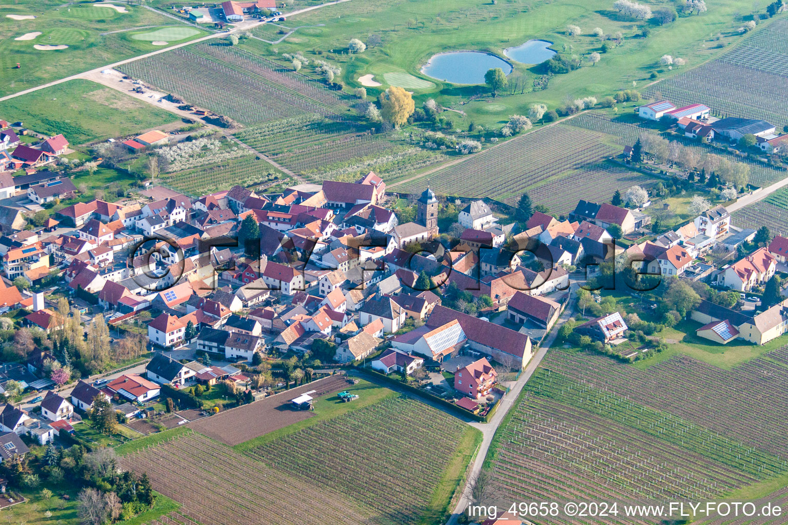 Photographie aérienne de Dackenheim dans le département Rhénanie-Palatinat, Allemagne