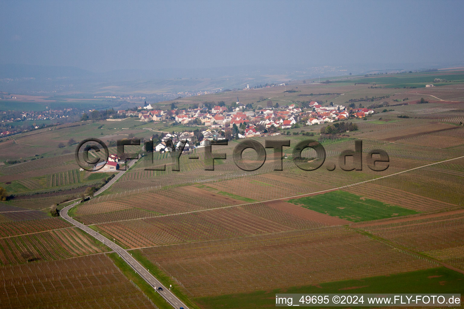 Vue aérienne de Mölsheim dans le département Rhénanie-Palatinat, Allemagne