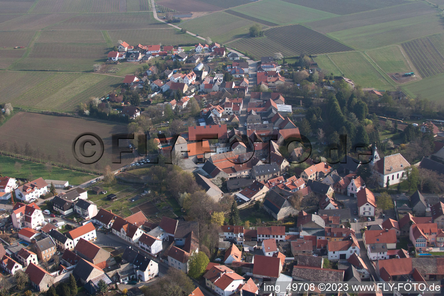 Eppelsheim dans le département Rhénanie-Palatinat, Allemagne depuis l'avion