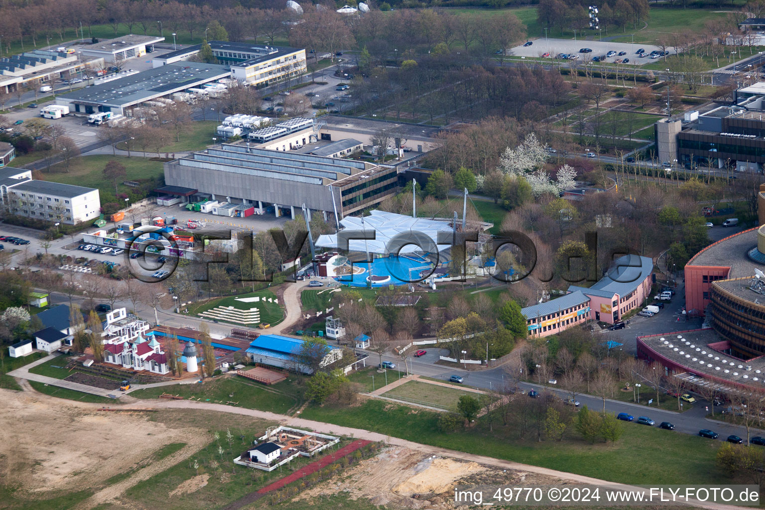 Vue d'oiseau de ZDF à le quartier Lerchenberg in Mainz dans le département Rhénanie-Palatinat, Allemagne