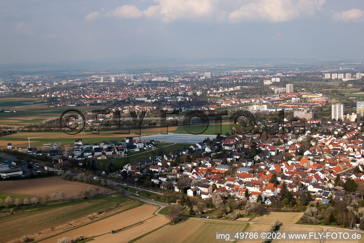 Quartier Marienborn in Mainz dans le département Rhénanie-Palatinat, Allemagne depuis l'avion