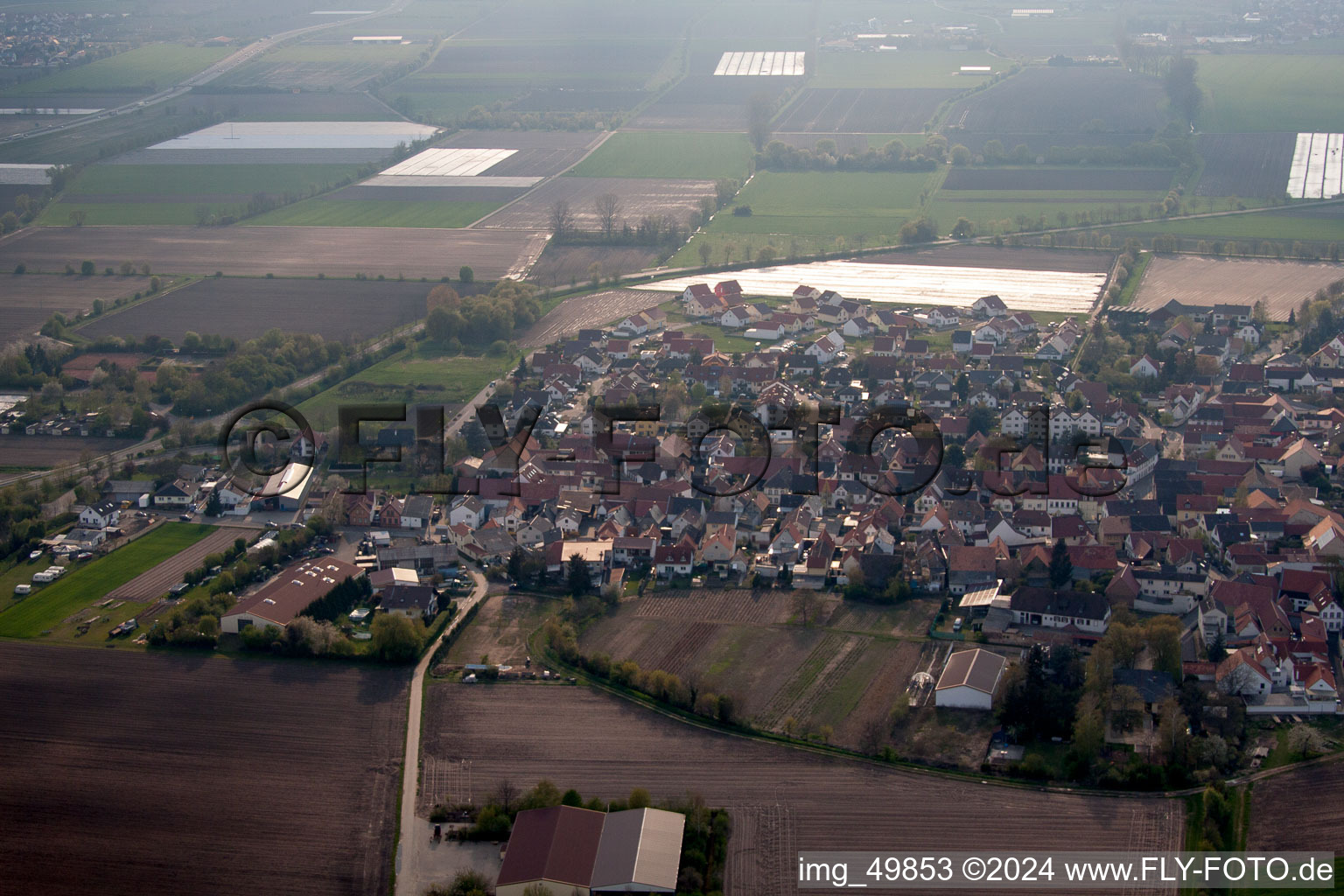 Photographie aérienne de Quartier Heuchelheim in Heuchelheim bei Frankenthal dans le département Rhénanie-Palatinat, Allemagne