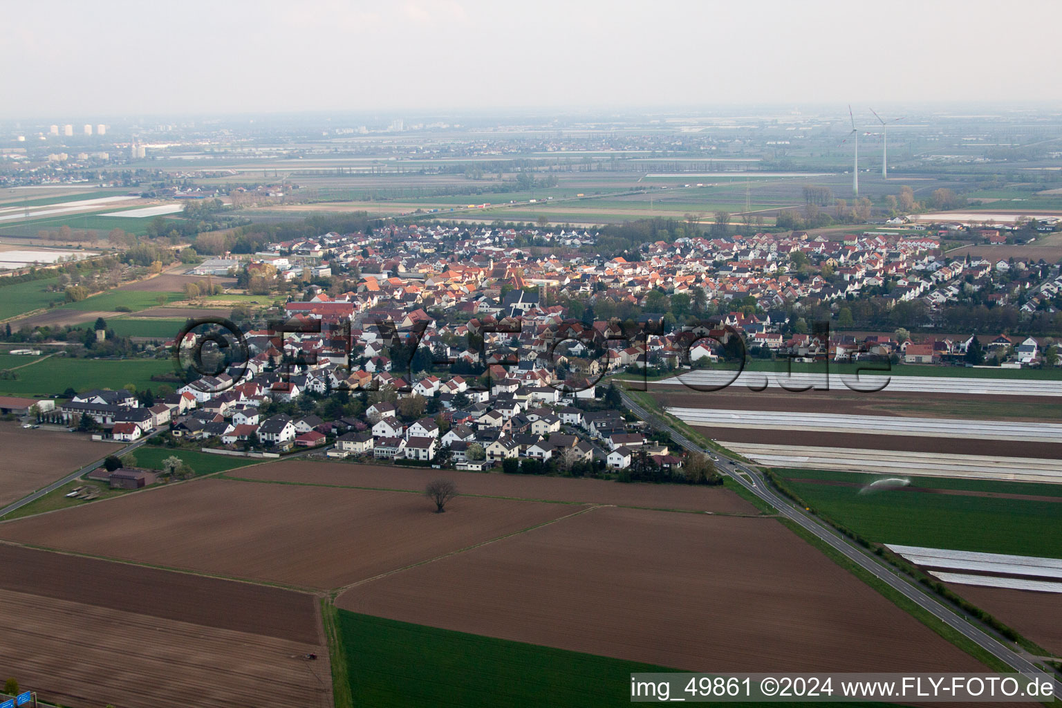 Quartier Heuchelheim in Heuchelheim bei Frankenthal dans le département Rhénanie-Palatinat, Allemagne d'en haut