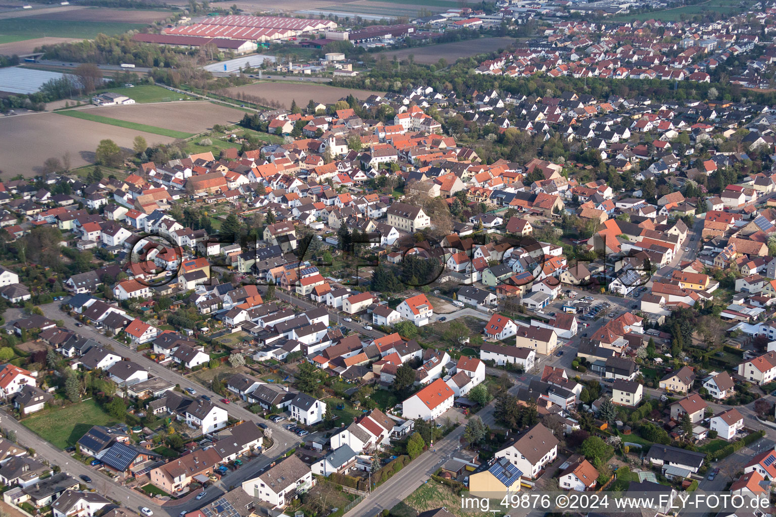 Vue aérienne de Quartier Schauernheim in Dannstadt-Schauernheim dans le département Rhénanie-Palatinat, Allemagne